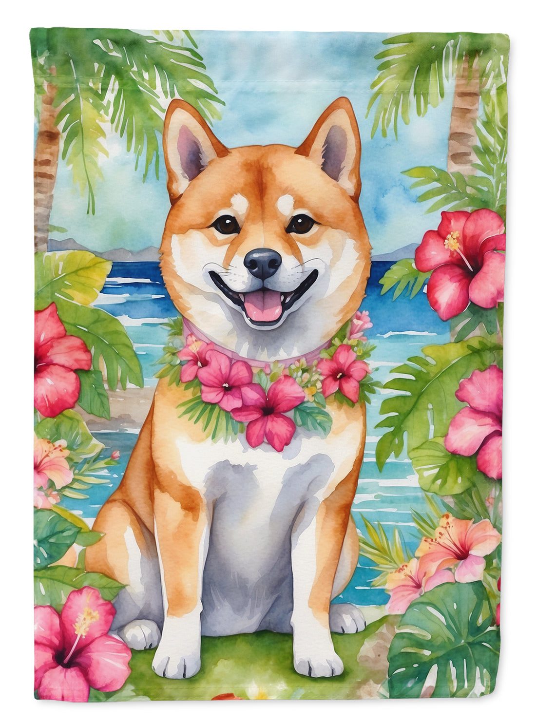 Buy this Shiba Inu Luau Garden Flag