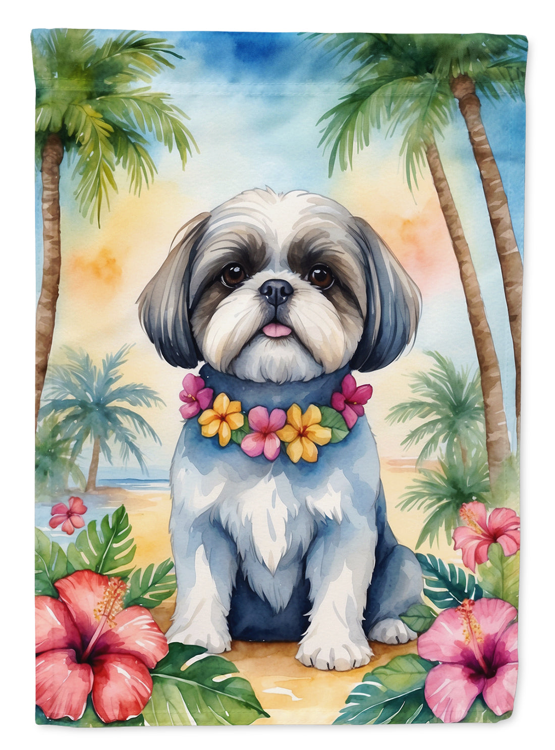 Buy this Shih Tzu Luau Garden Flag