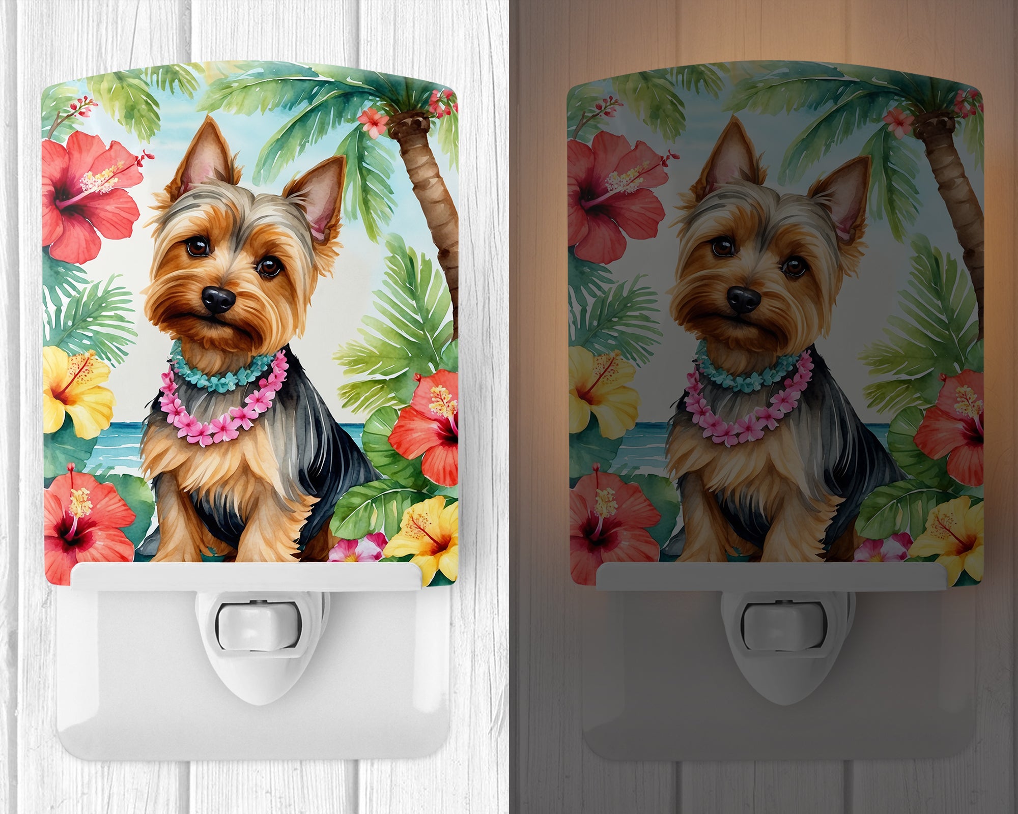 Silky Terrier Luau Ceramic Night Light