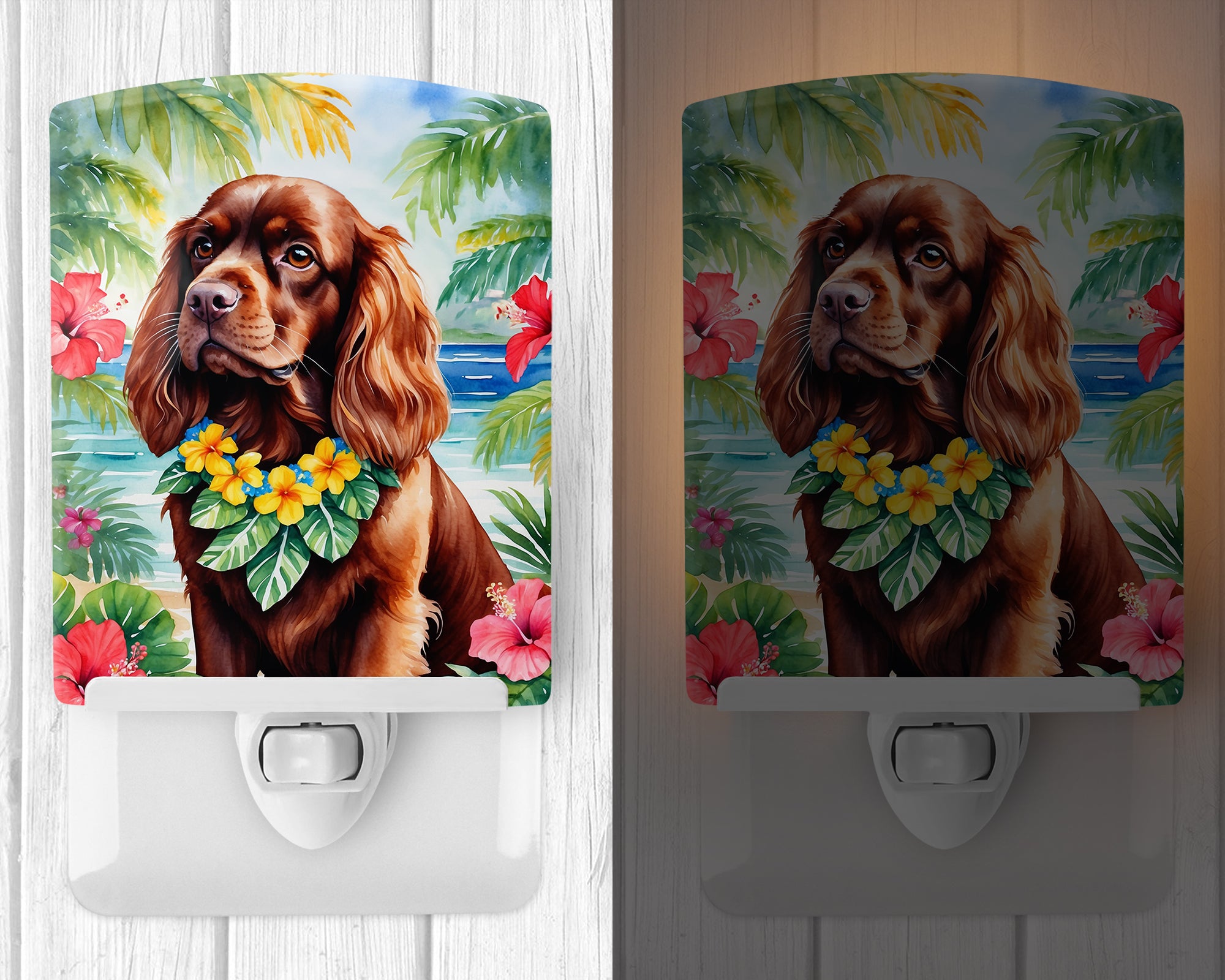 Sussex Spaniel Luau Ceramic Night Light