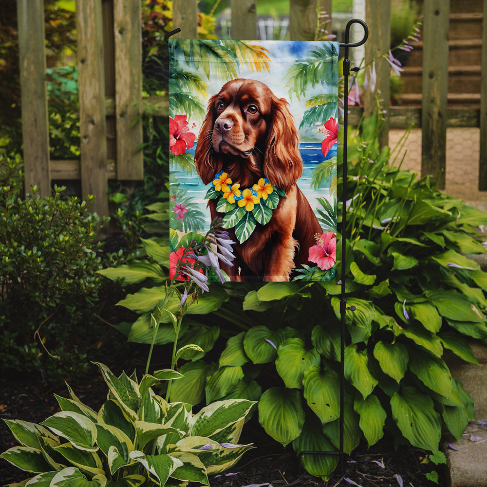 Buy this Sussex Spaniel Luau Garden Flag