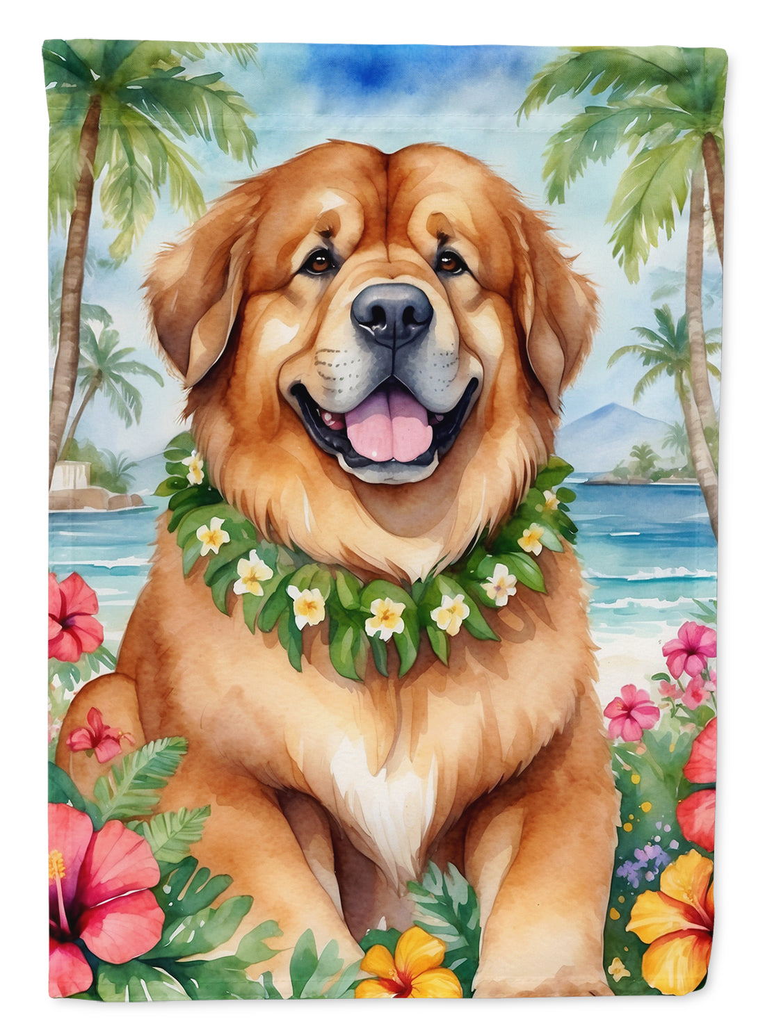 Buy this Tibetan Mastiff Luau House Flag