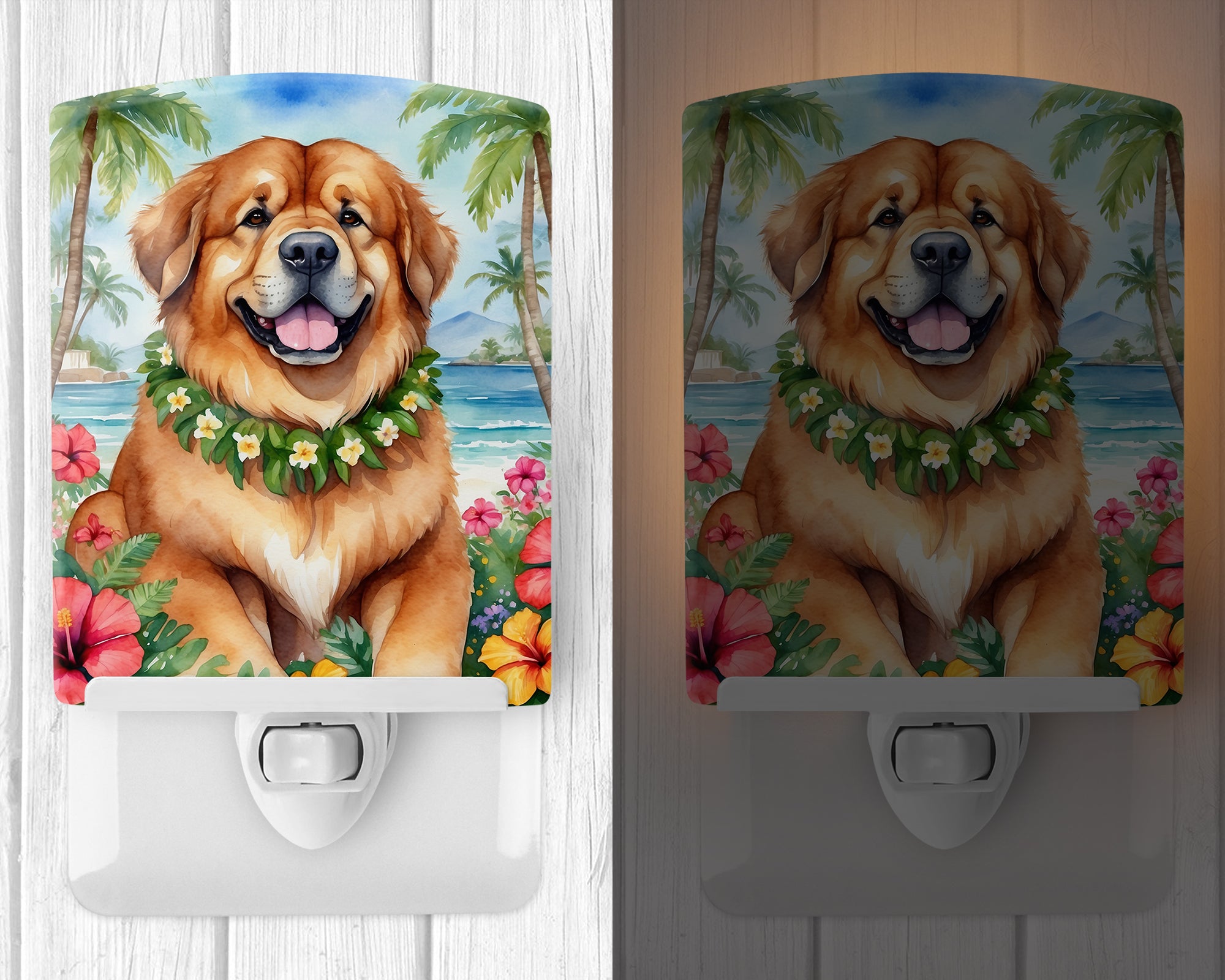 Tibetan Mastiff Luau Ceramic Night Light