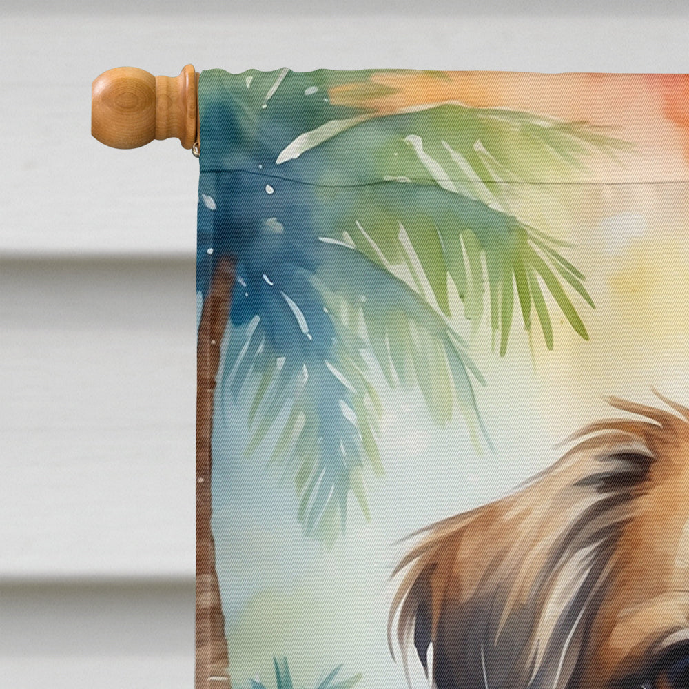 Tibetan Spaniel Luau House Flag