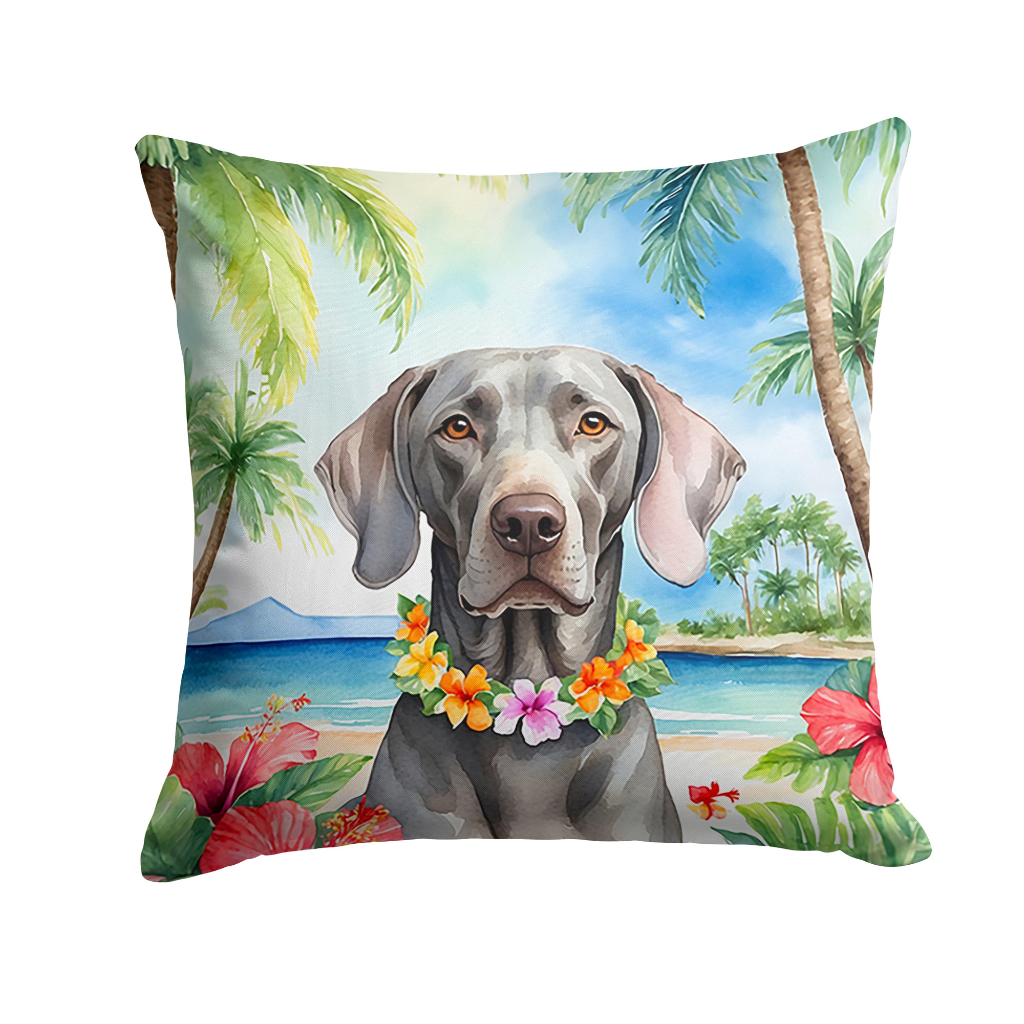 Buy this Weimaraner Luau Throw Pillow