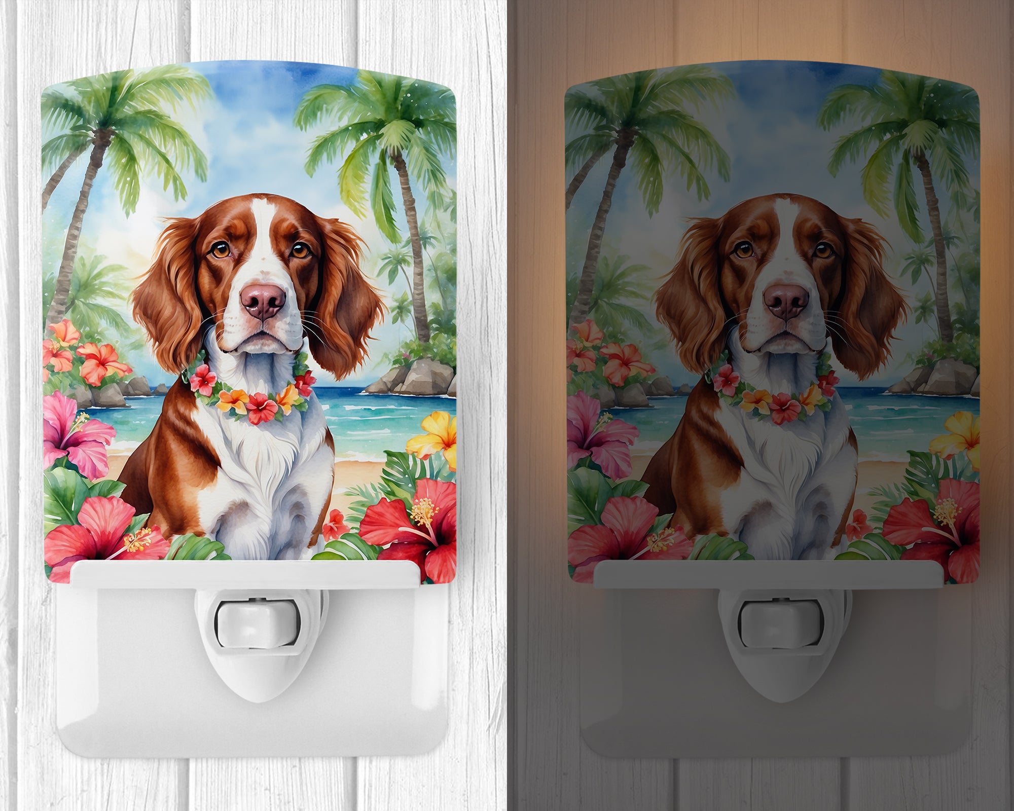 Buy this Welsh Springer Spaniel Luau Ceramic Night Light