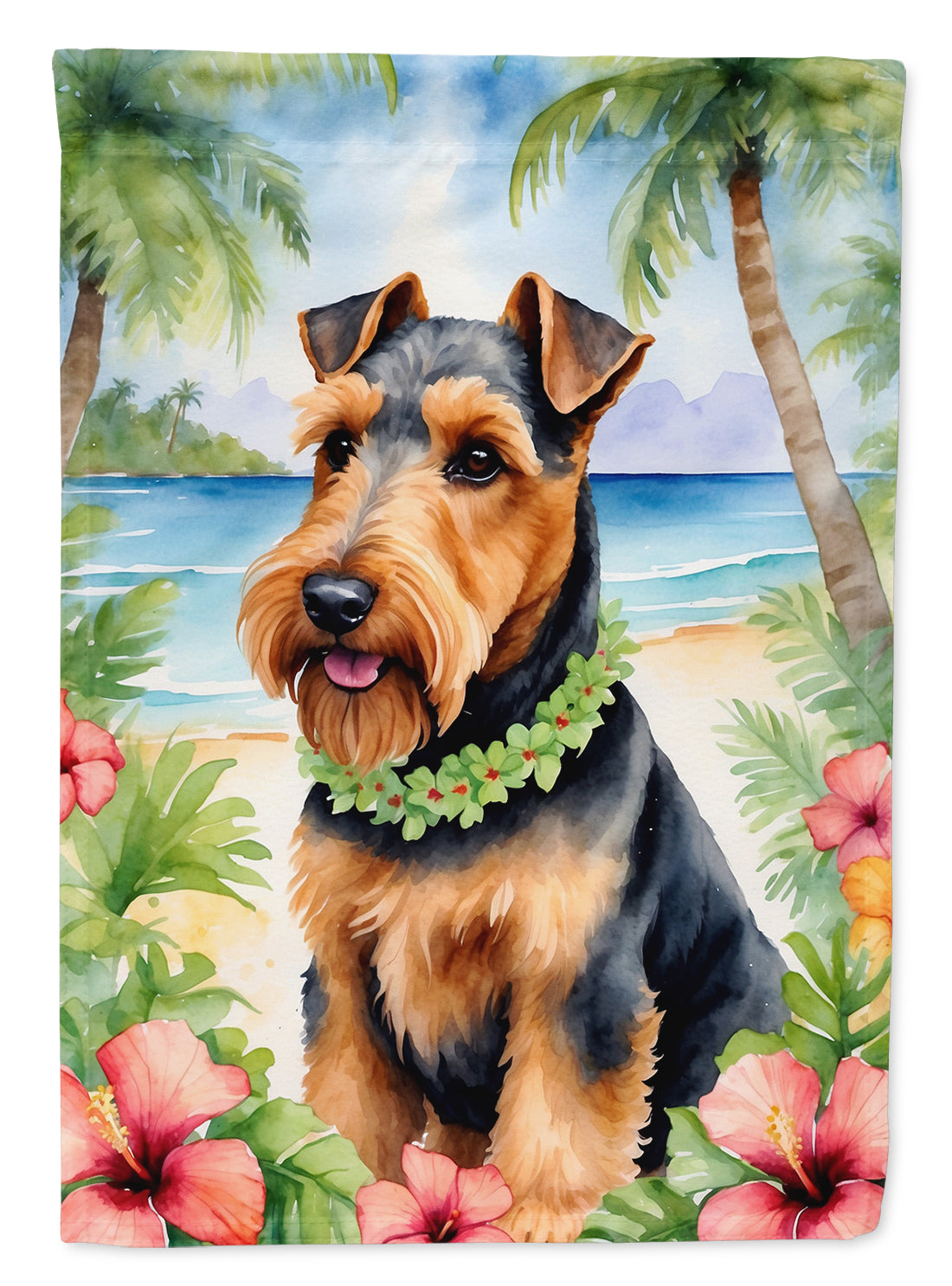 Buy this Welsh Terrier Luau Garden Flag