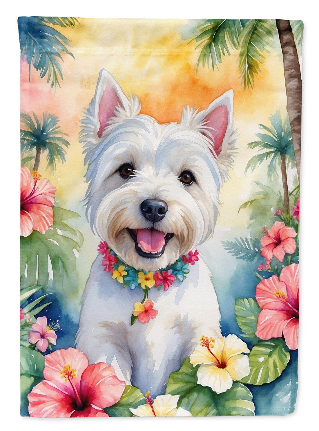 Buy this Westie Luau Garden Flag