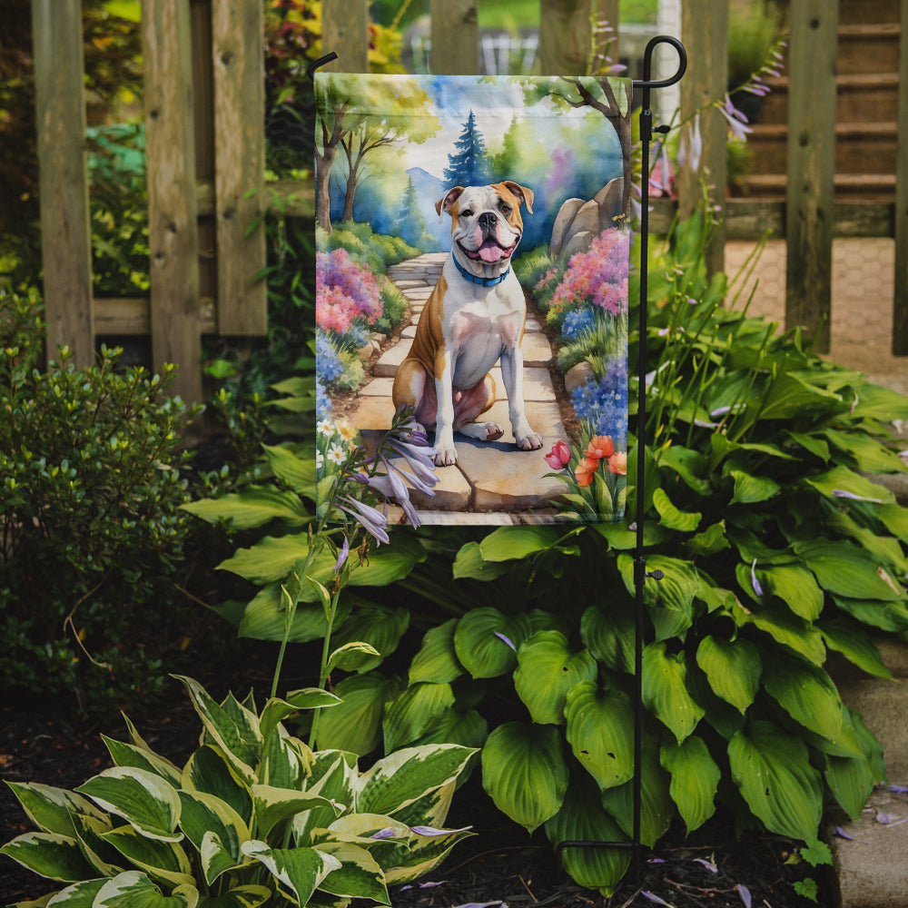 American Bulldog Spring Path Garden Flag