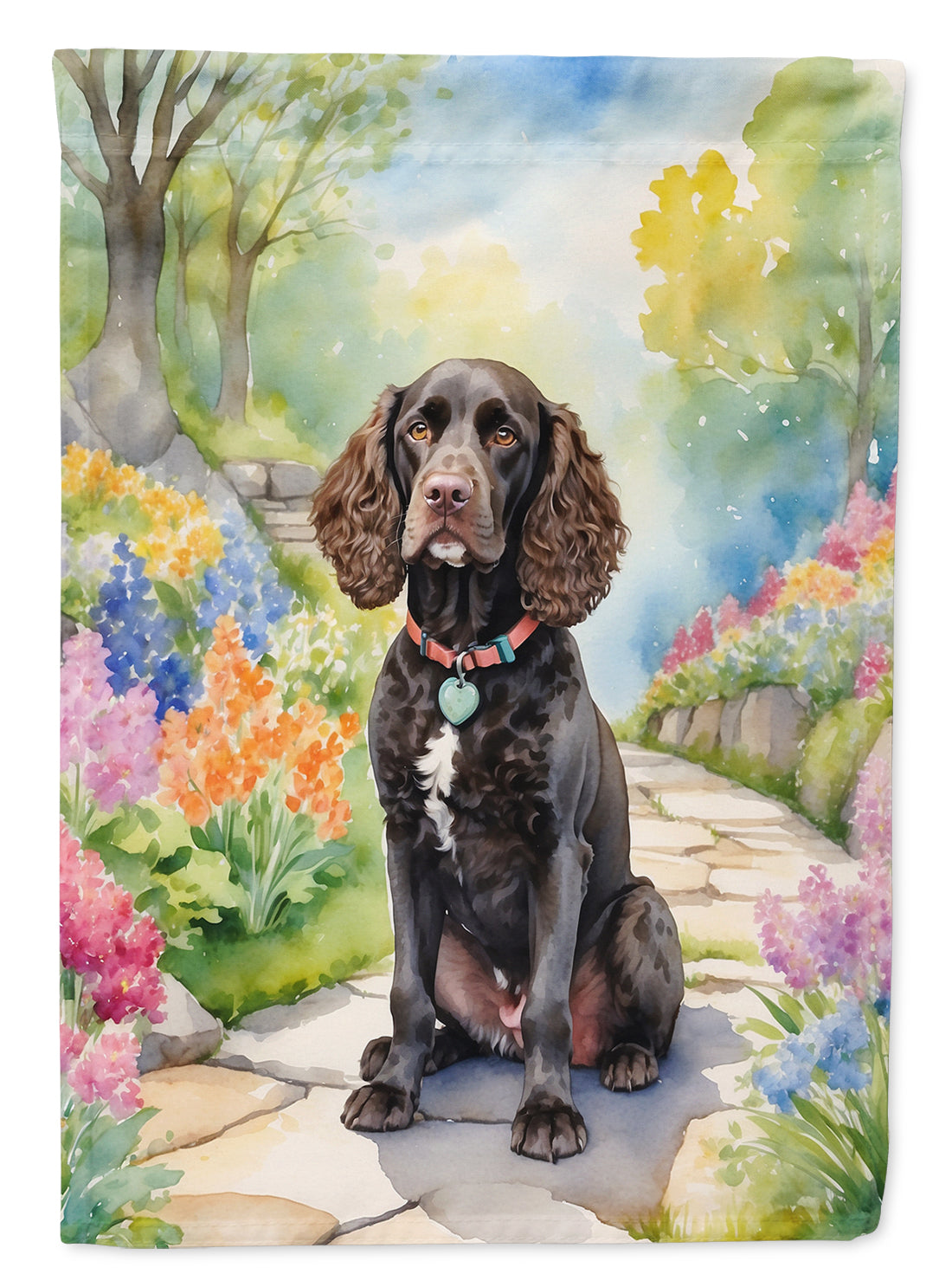 Buy this American Water Spaniel Spring Garden Garden Flag