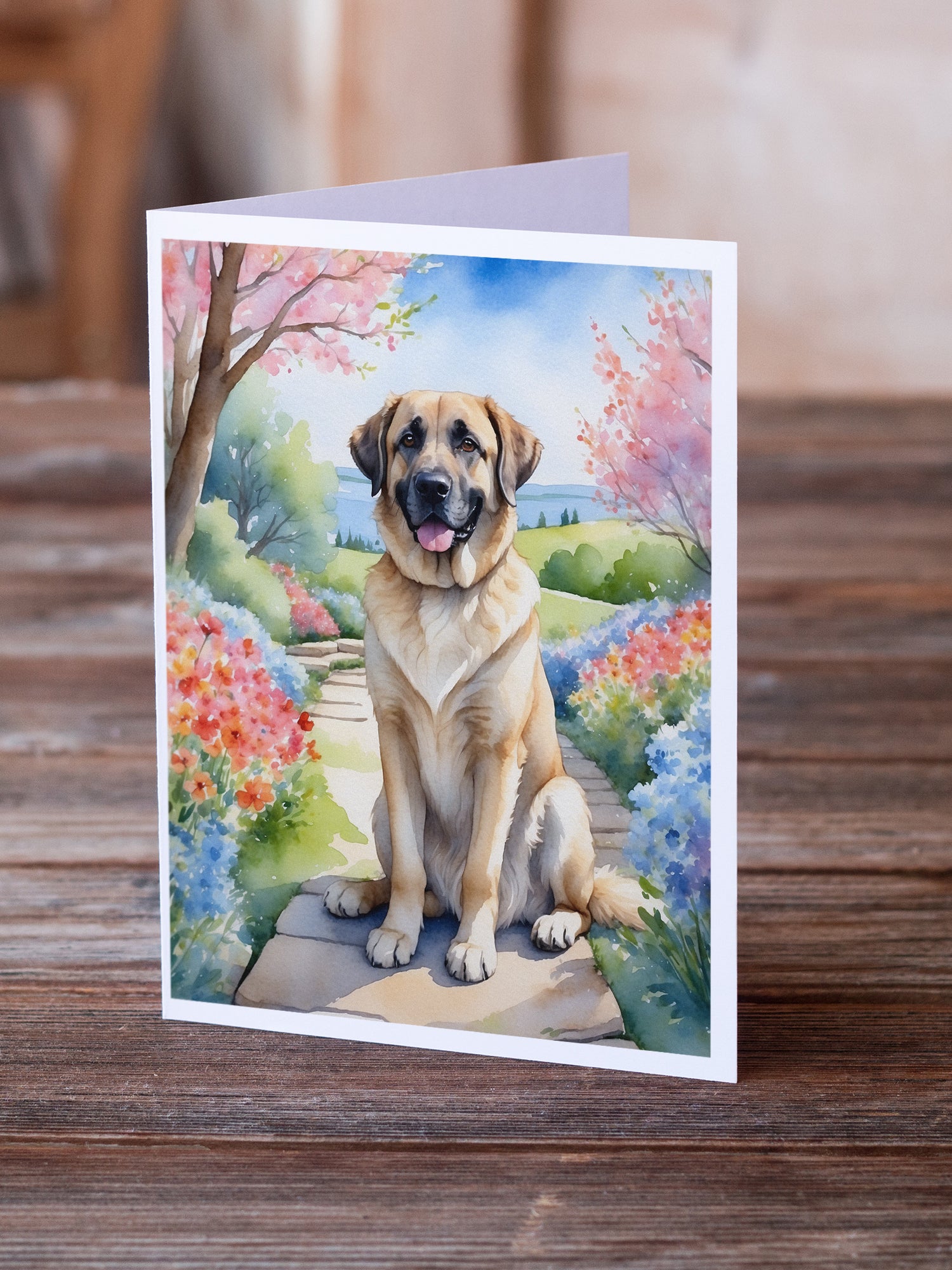 Anatolian Shepherd Spring Garden Greeting Cards Pack of 8