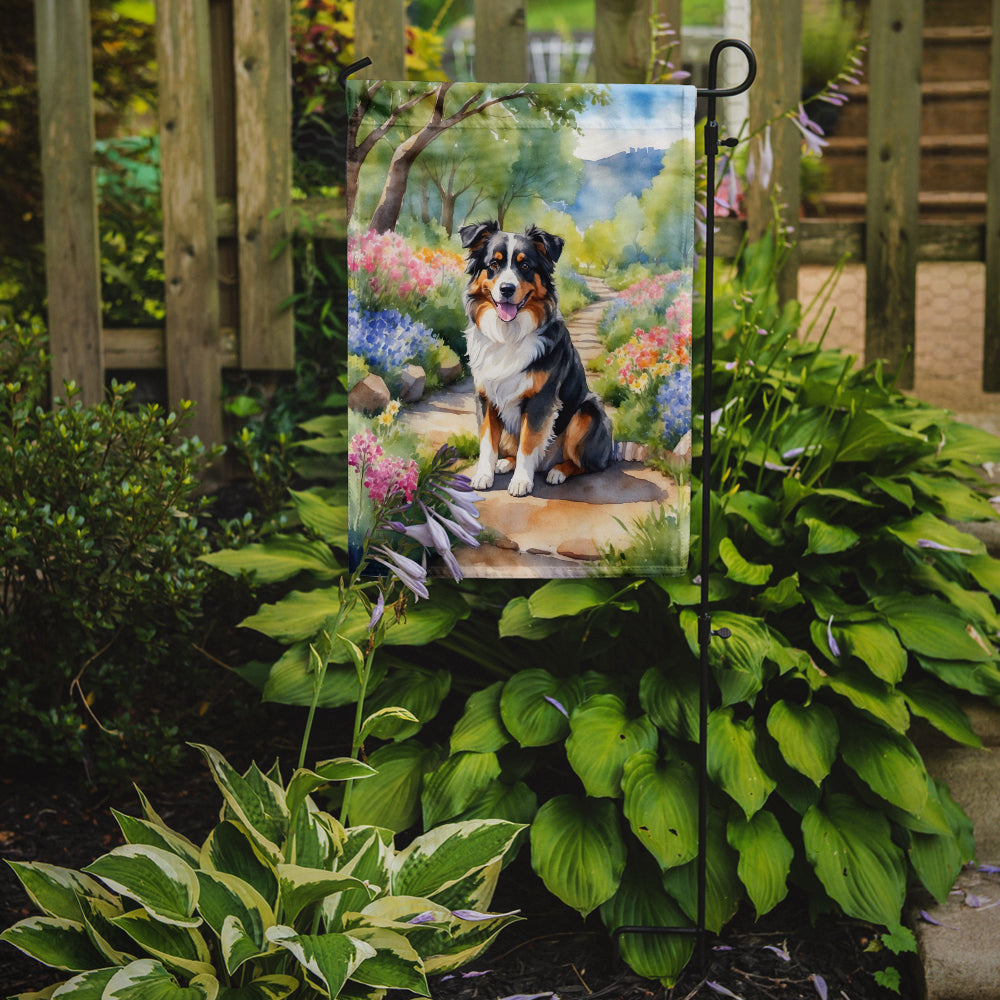 Australian Shepherd Spring Path Garden Flag