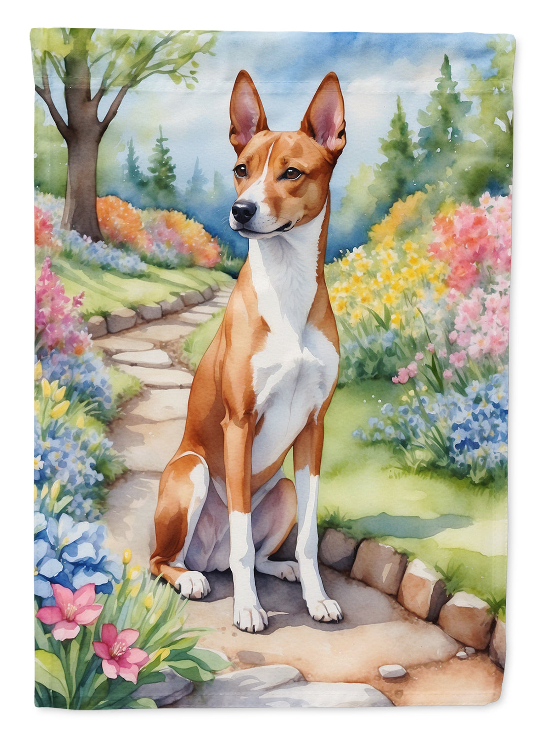 Buy this Basenji Spring Garden House Flag