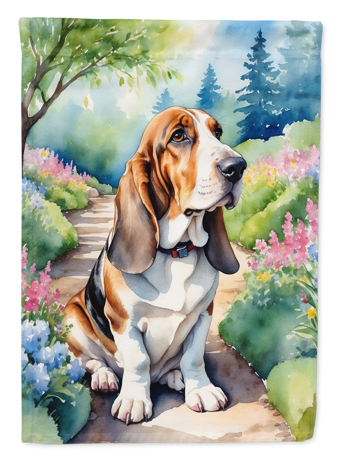 Buy this Basset Hound Spring Garden Garden Flag