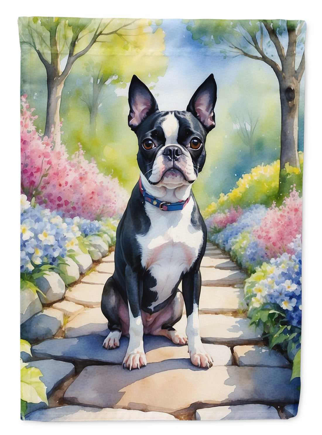 Buy this Boston Terrier Spring Path Garden Flag