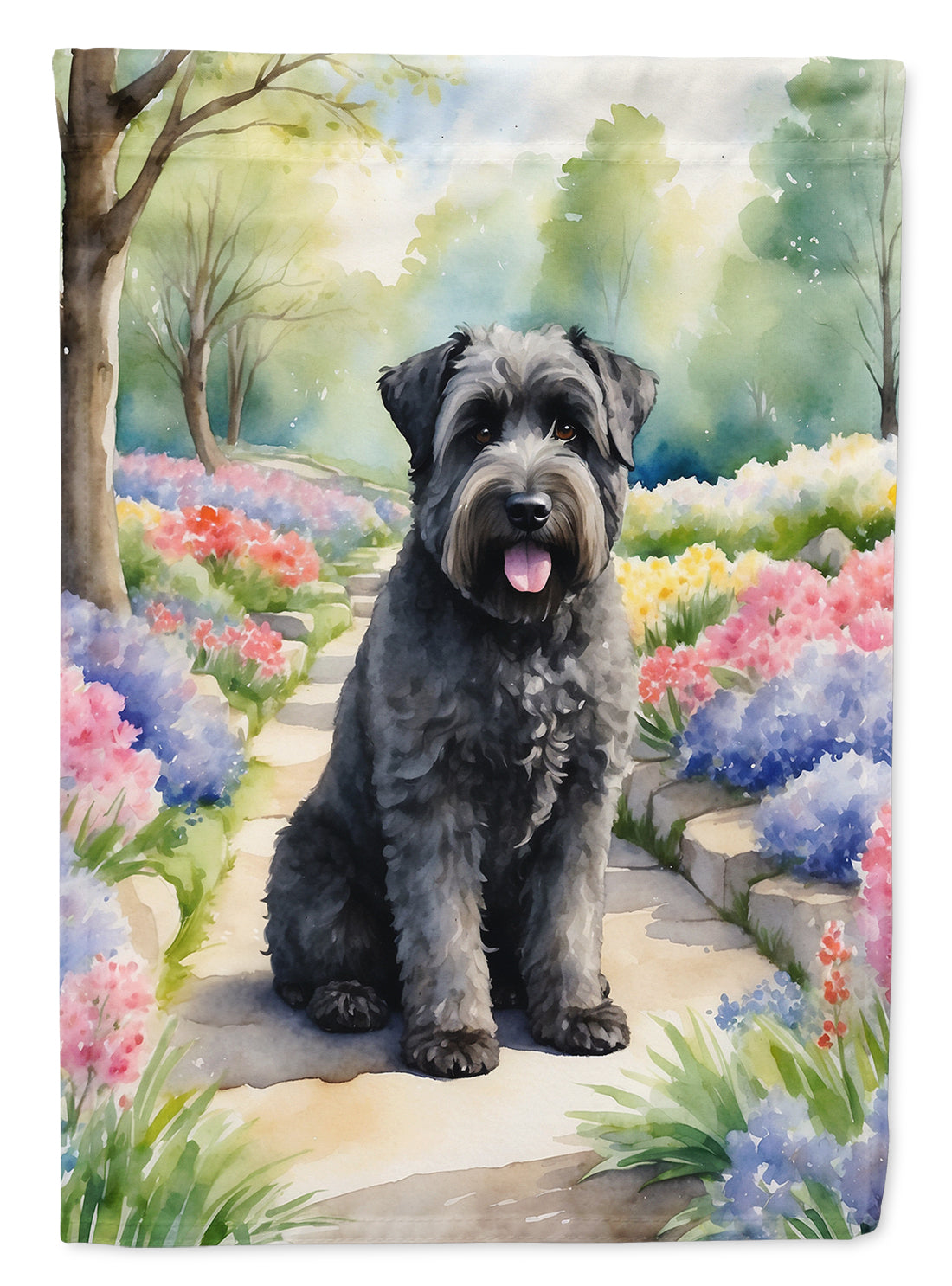 Buy this Bouvier des Flandres Spring Path Garden Flag