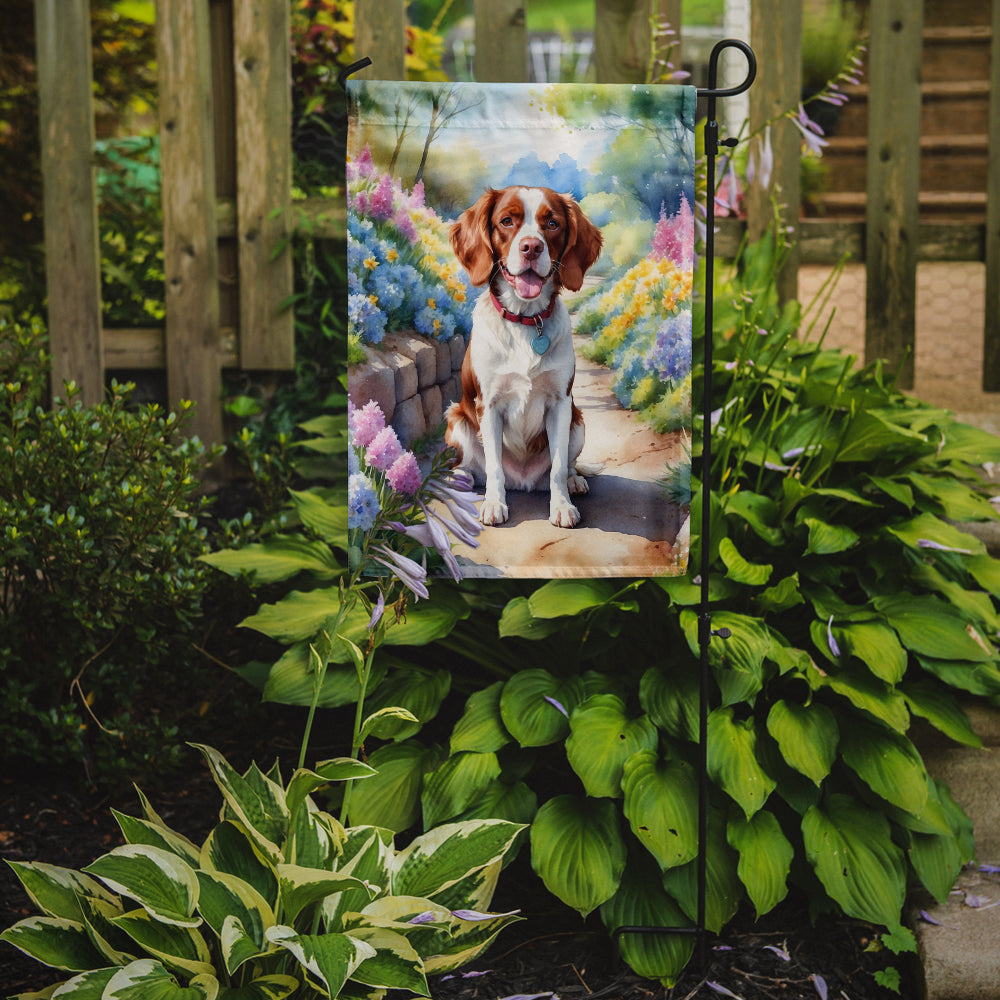 Buy this Brittany Spaniel Spring Path Garden Flag