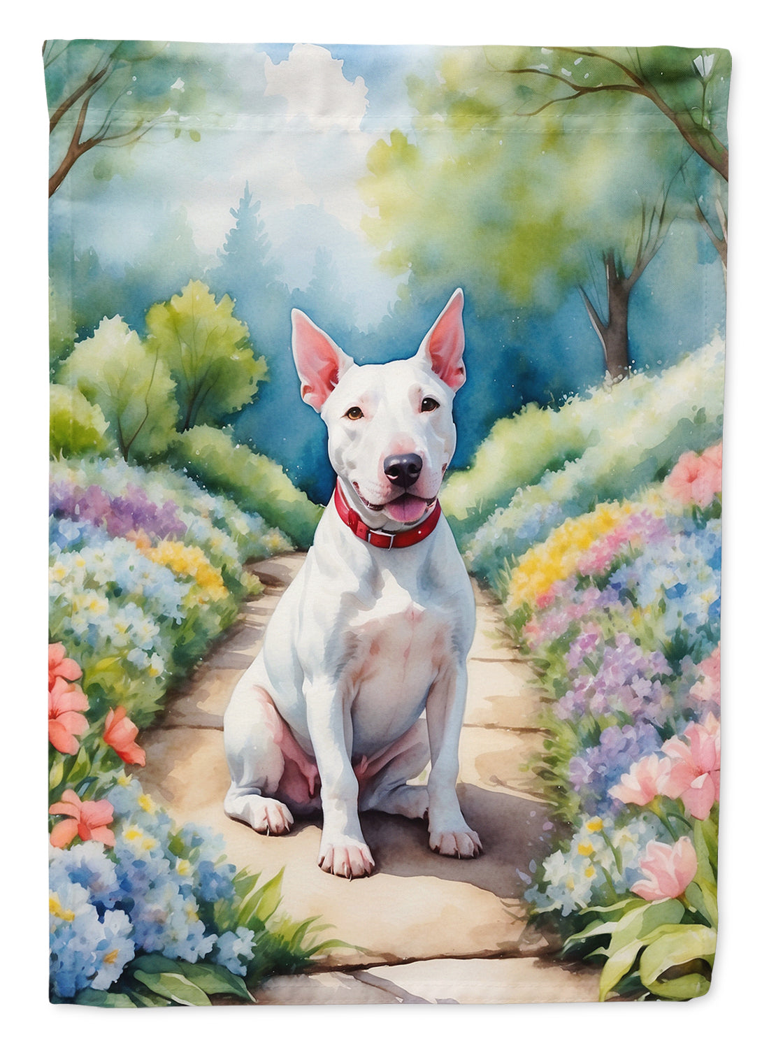 Buy this Bull Terrier Spring Path House Flag