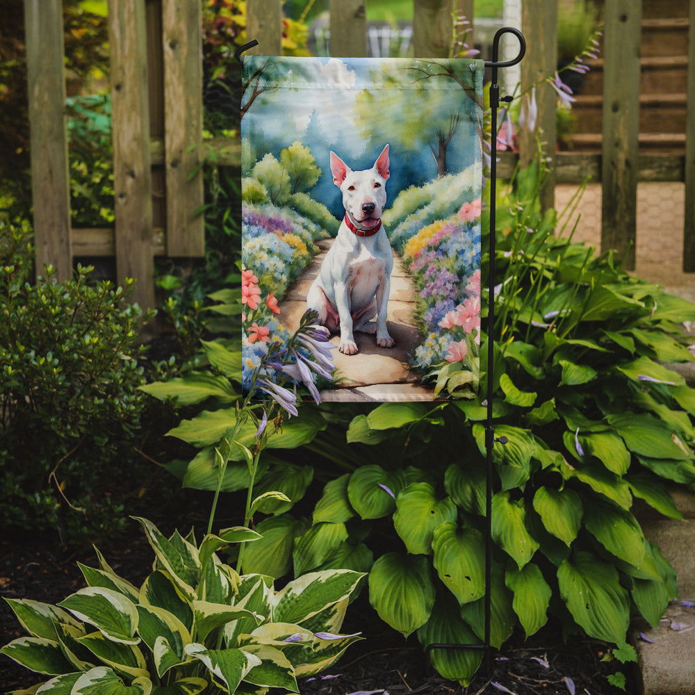 Buy this Bull Terrier Spring Path Garden Flag