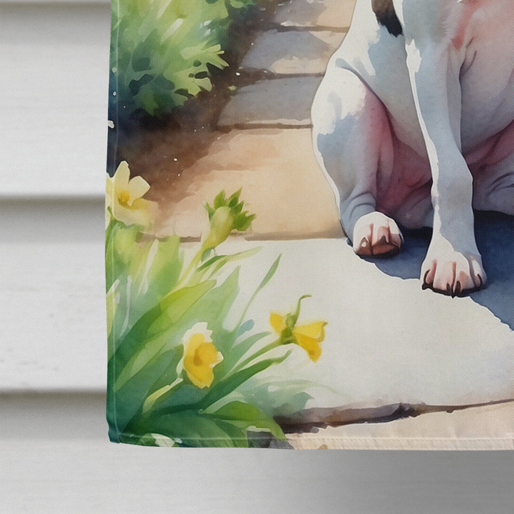 Bull Terrier Spring Path House Flag