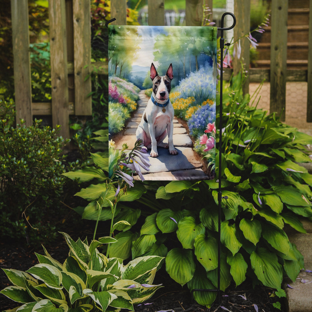 Bull Terrier Spring Path Garden Flag