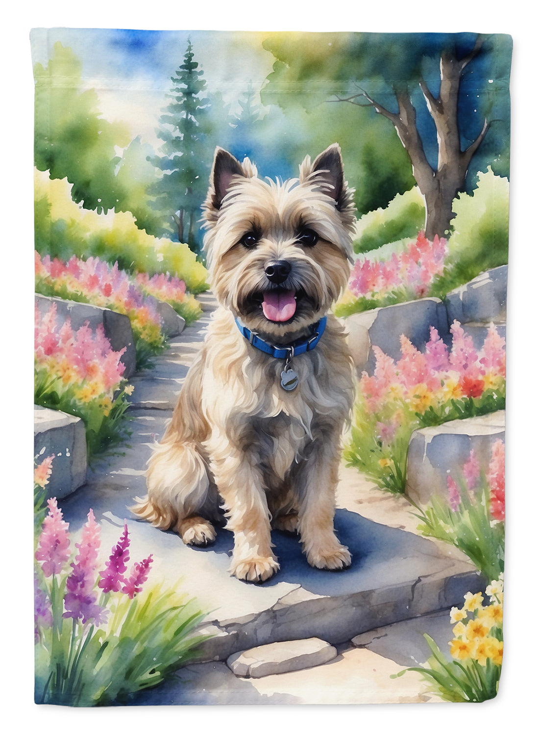 Buy this Cairn Terrier Spring Path House Flag