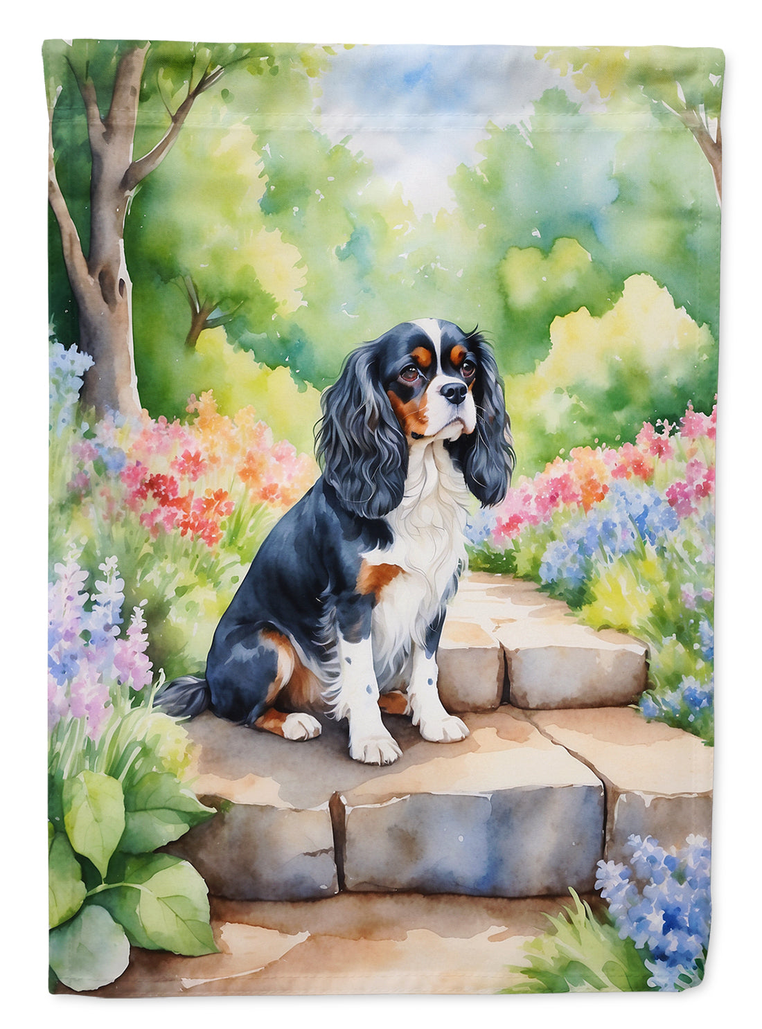 Buy this Cavalier Spaniel Spring Path Garden Flag