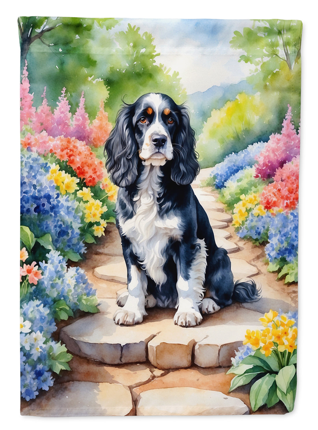 Buy this Cocker Spaniel Spring Path House Flag