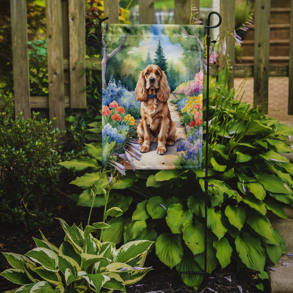 Cocker Spaniel Spring Path Garden Flag