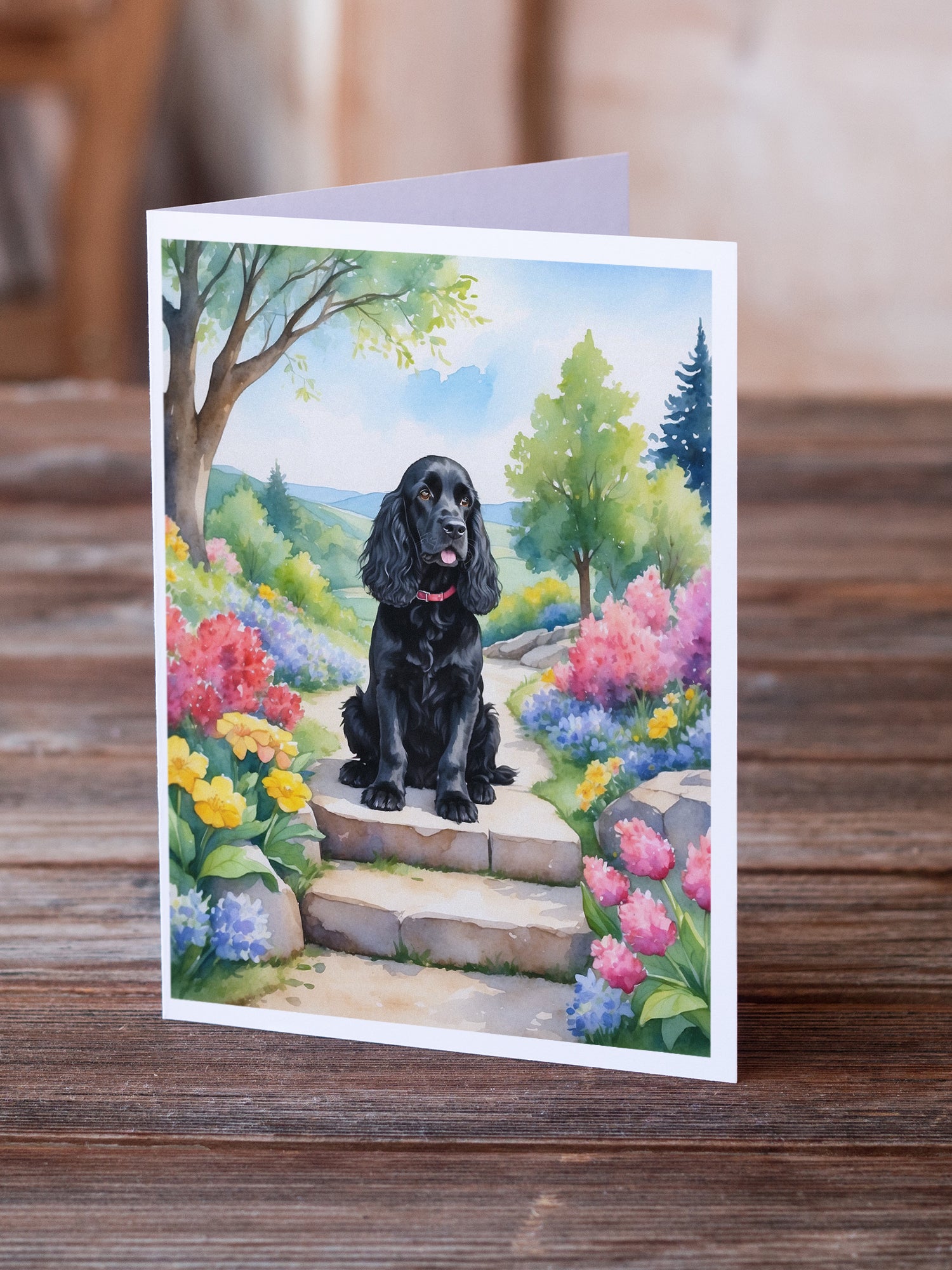 Buy this Cocker Spaniel Spring Path Greeting Cards Pack of 8