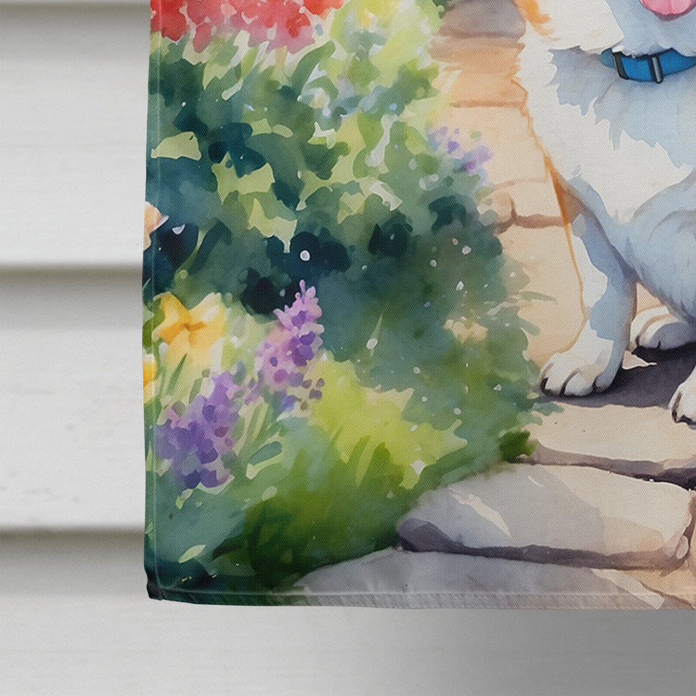 Corgi Spring Path House Flag