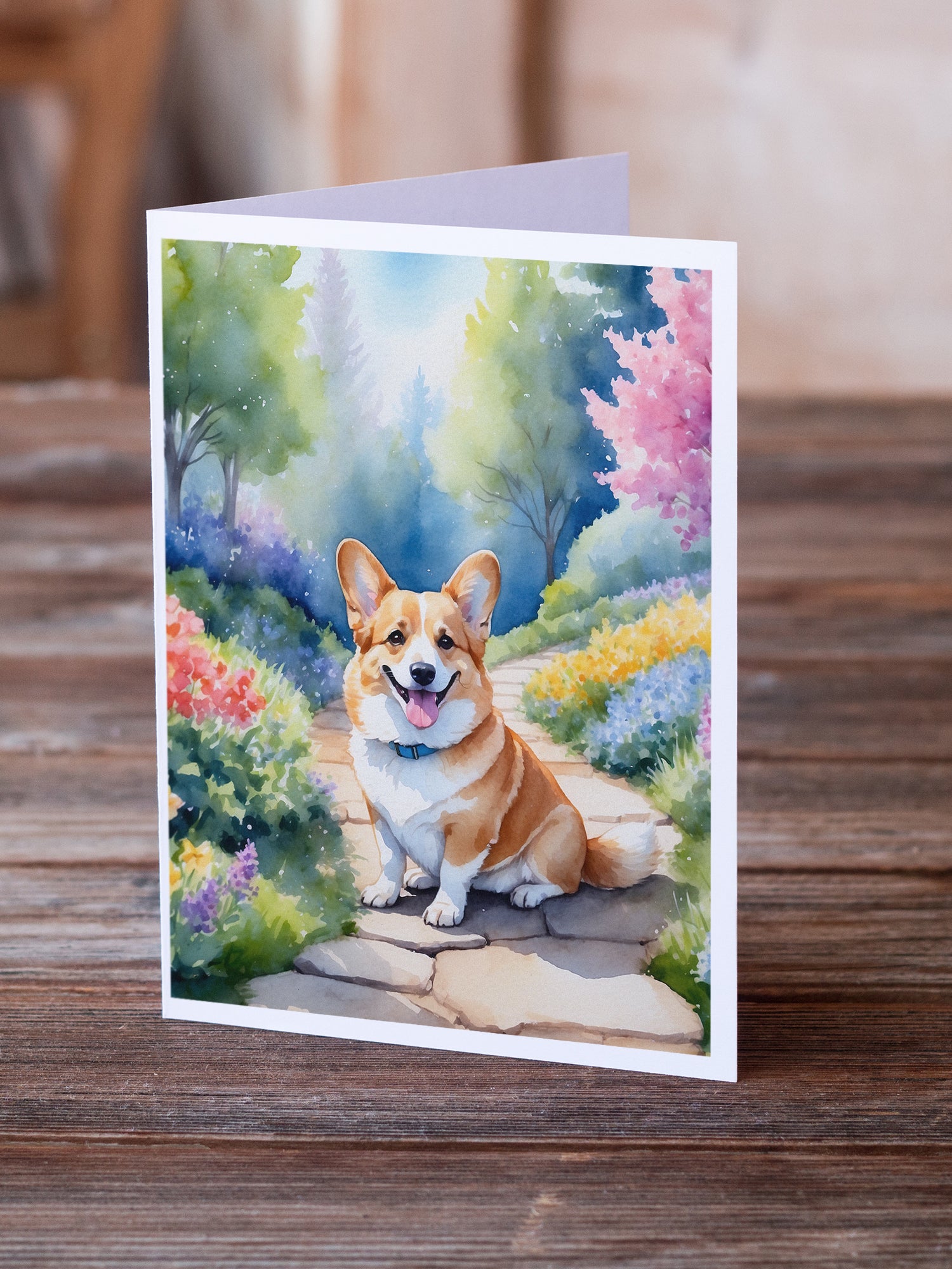 Buy this Corgi Spring Path Greeting Cards Pack of 8