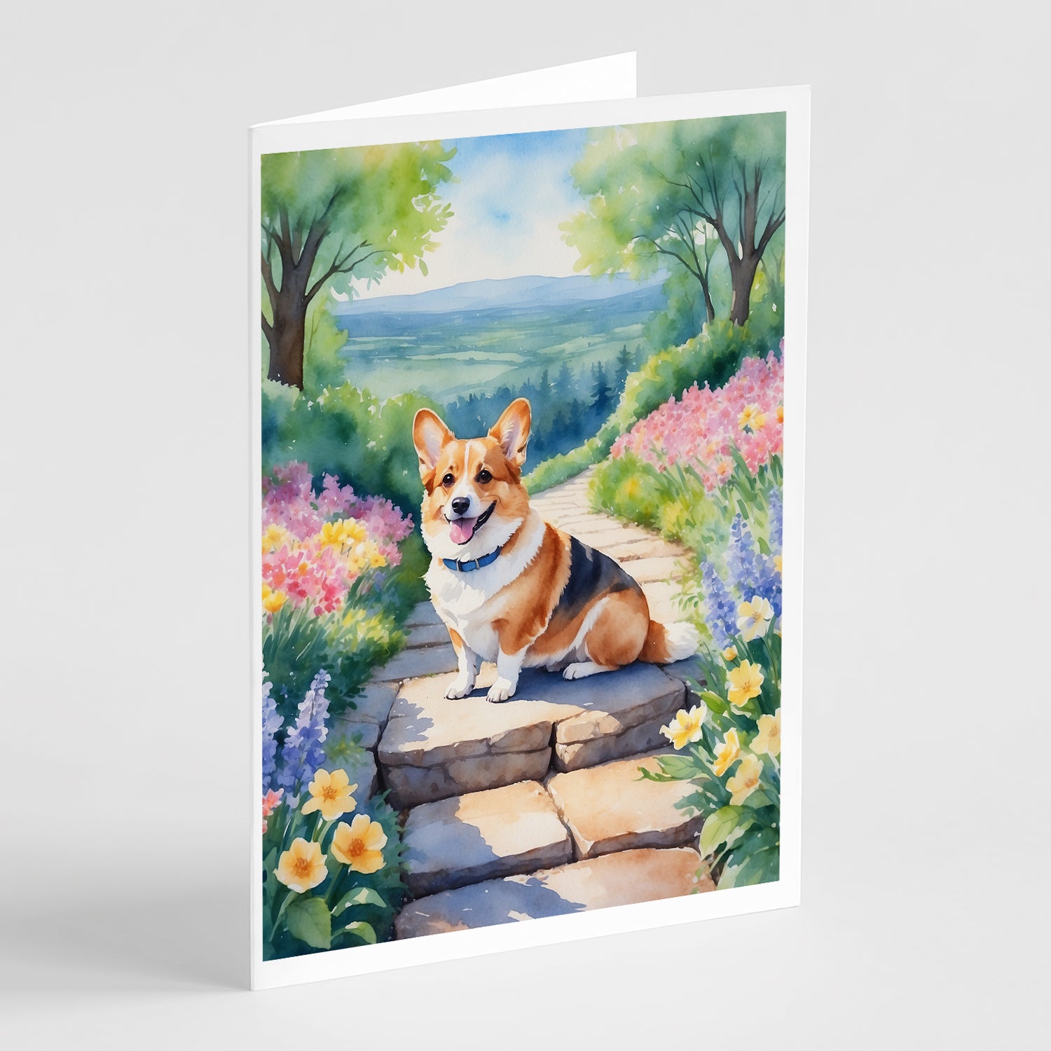 Buy this Corgi Spring Path Greeting Cards Pack of 8