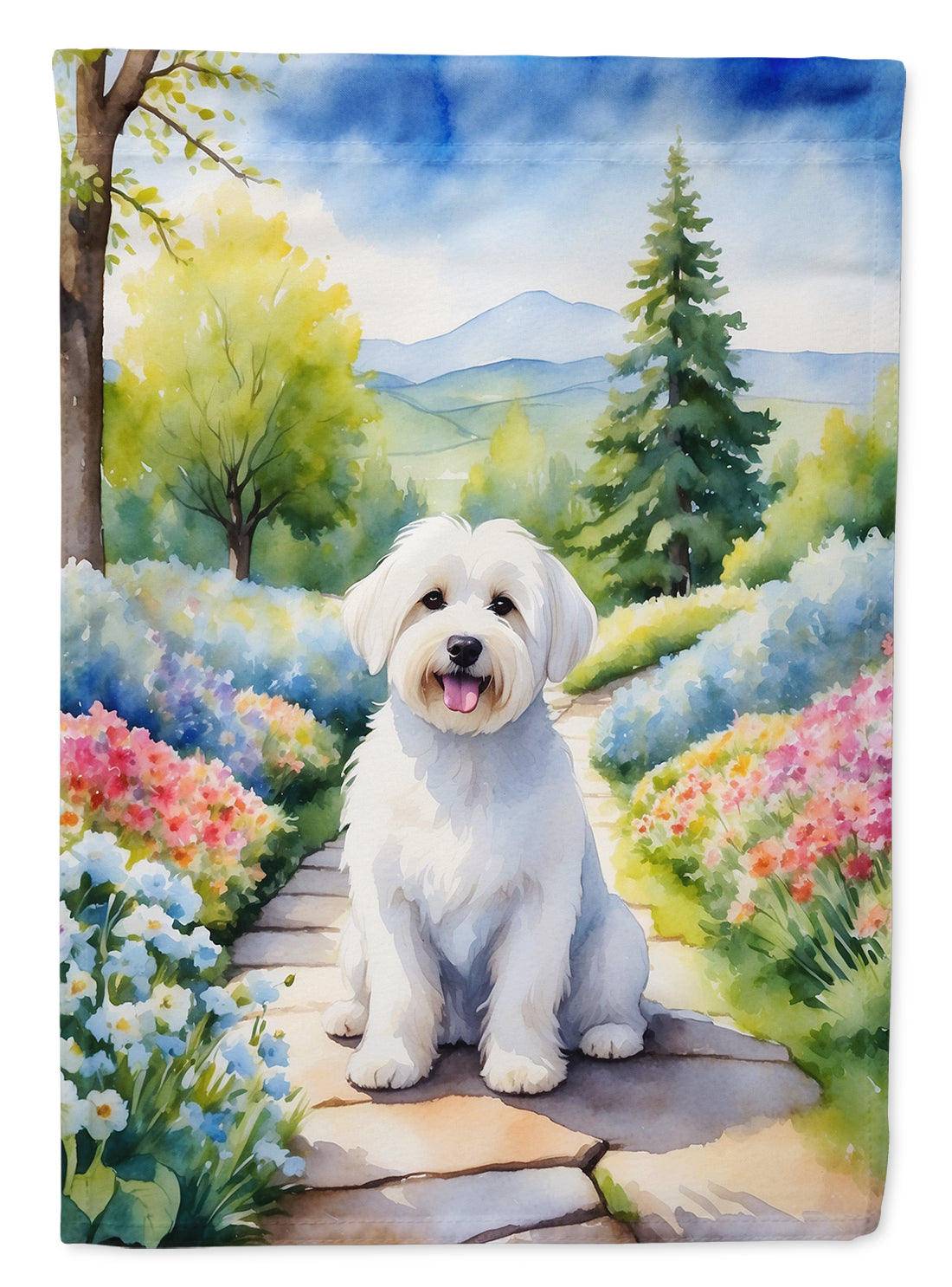 Buy this Coton de Tulear Spring Path House Flag