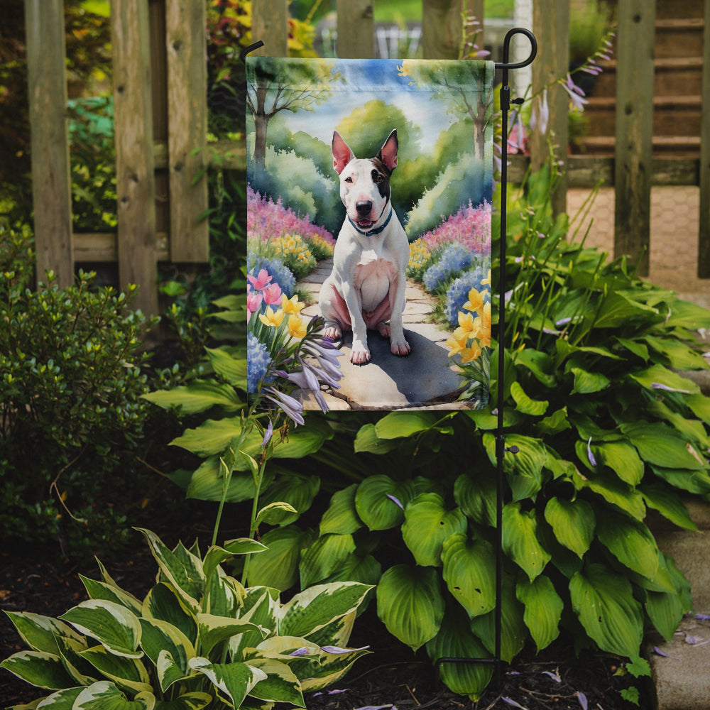 Buy this English Bull Terrier Spring Path Garden Flag