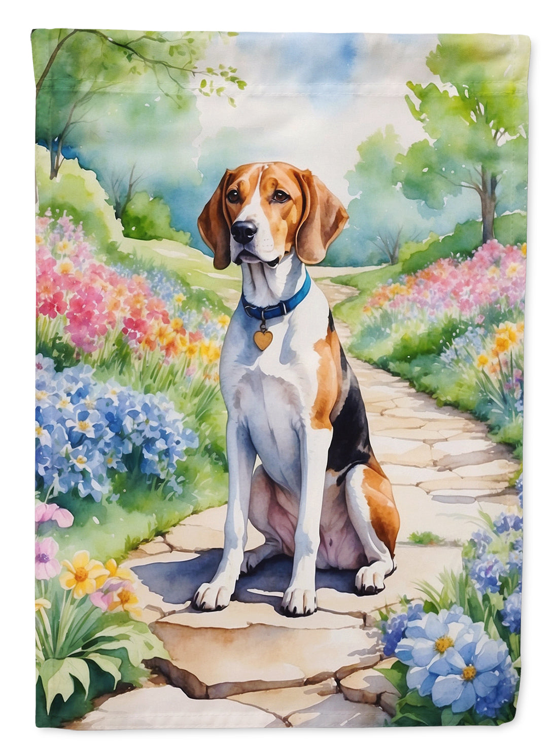 Buy this English Foxhound Spring Path Garden Flag