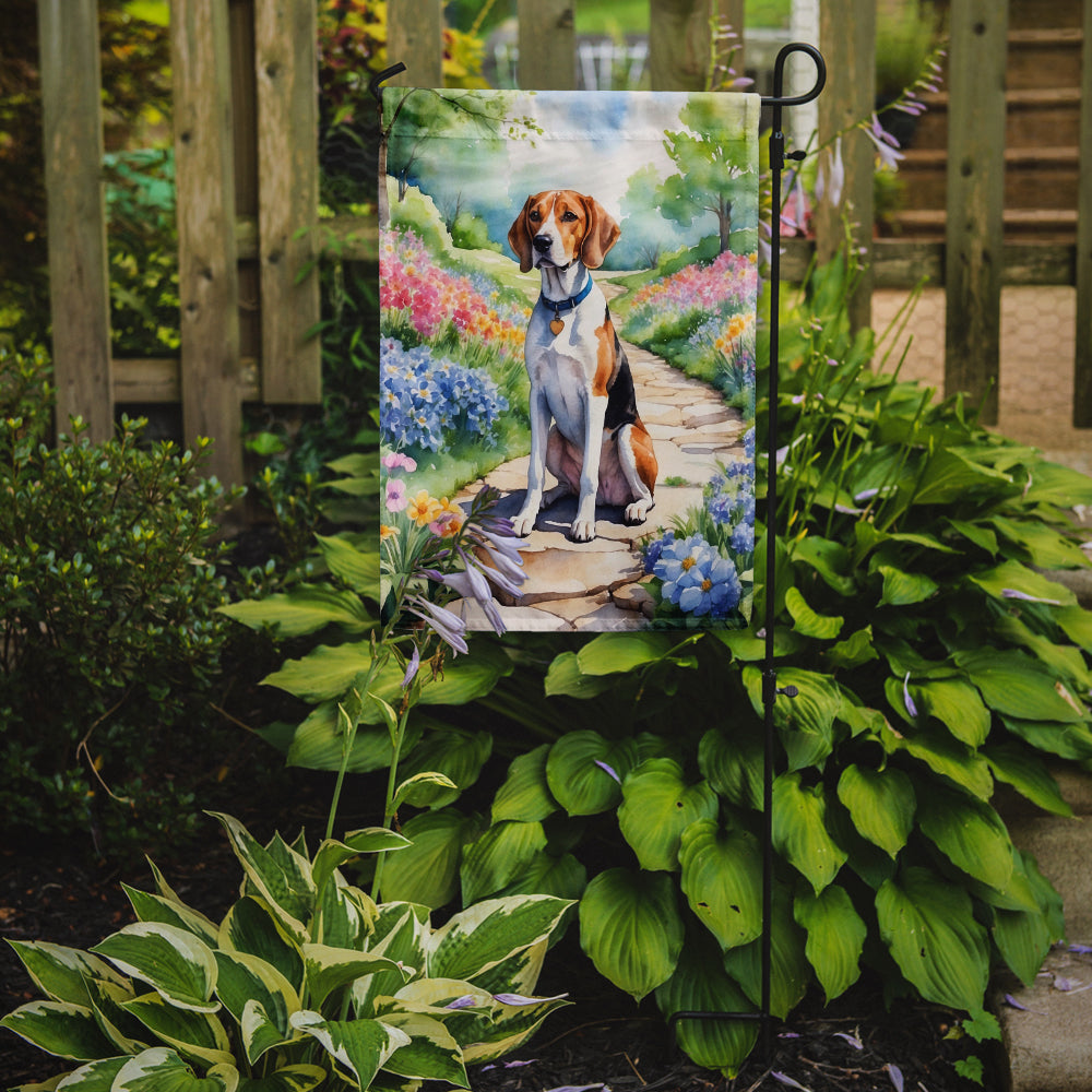 English Foxhound Spring Path Garden Flag