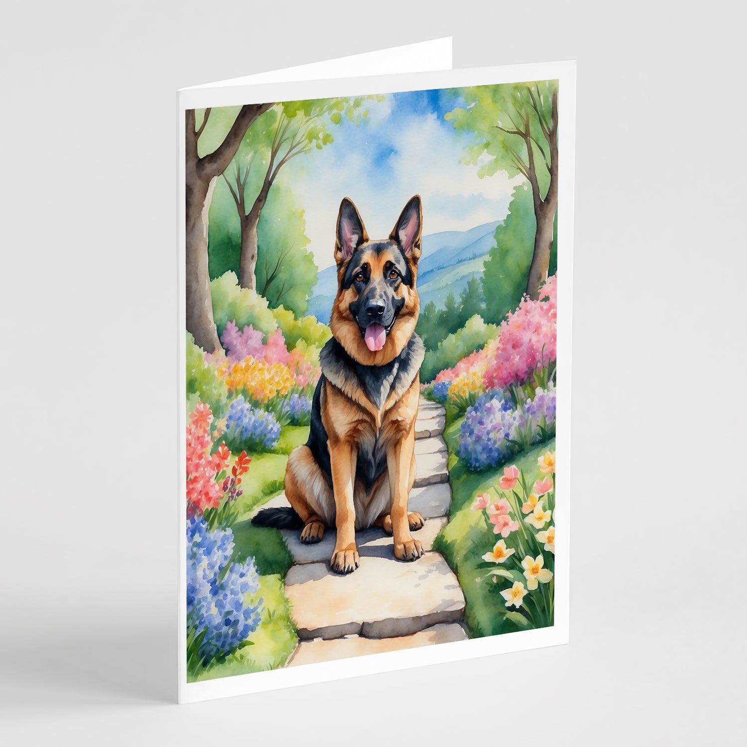 Buy this German Shepherd Spring Path Greeting Cards Pack of 8