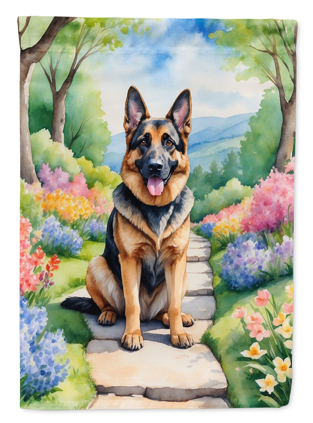 Buy this German Shepherd Spring Path Garden Flag