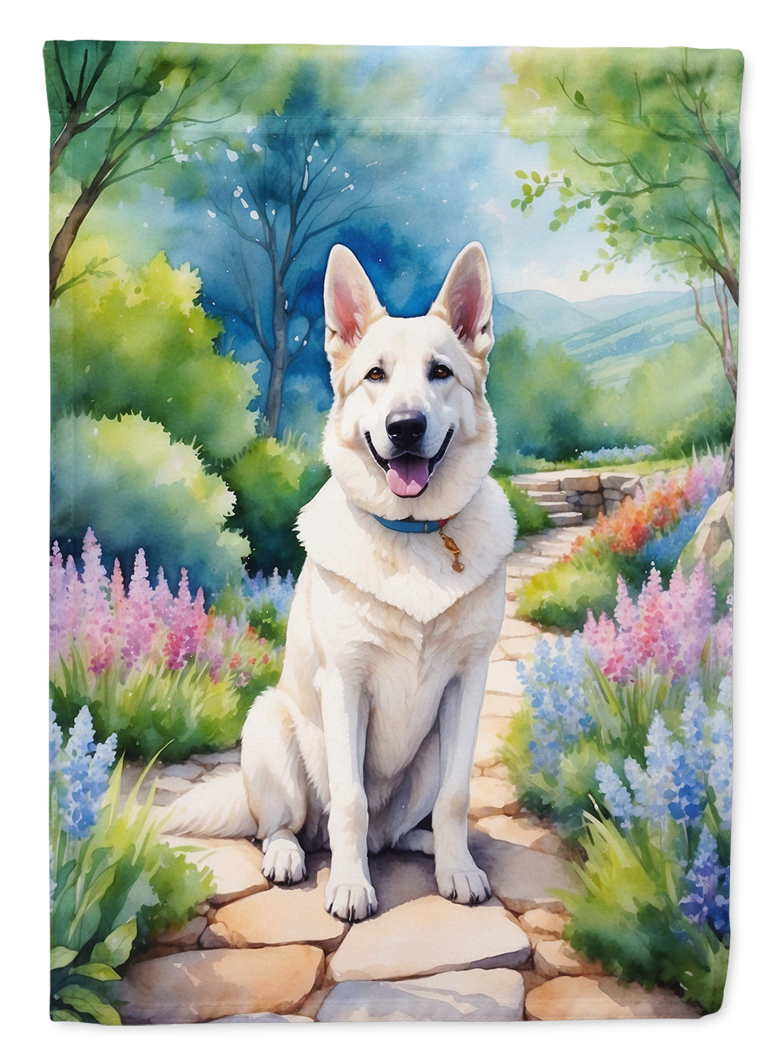 Buy this German Shepherd Spring Path House Flag