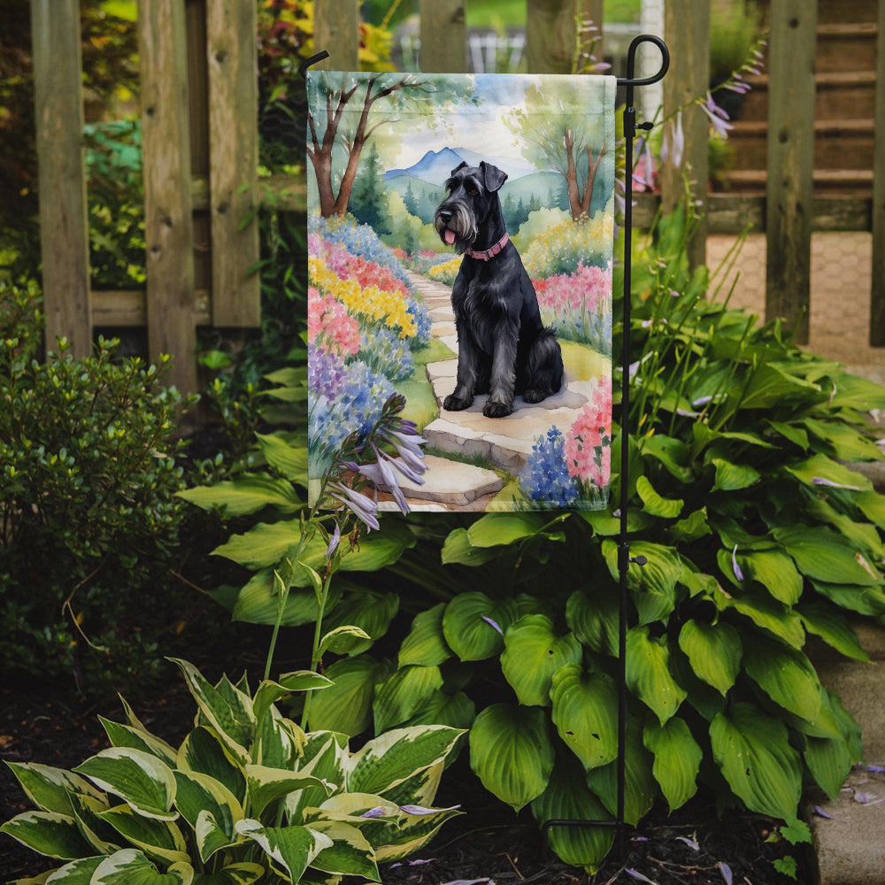 Buy this Giant Schnauzer Spring Path Garden Flag