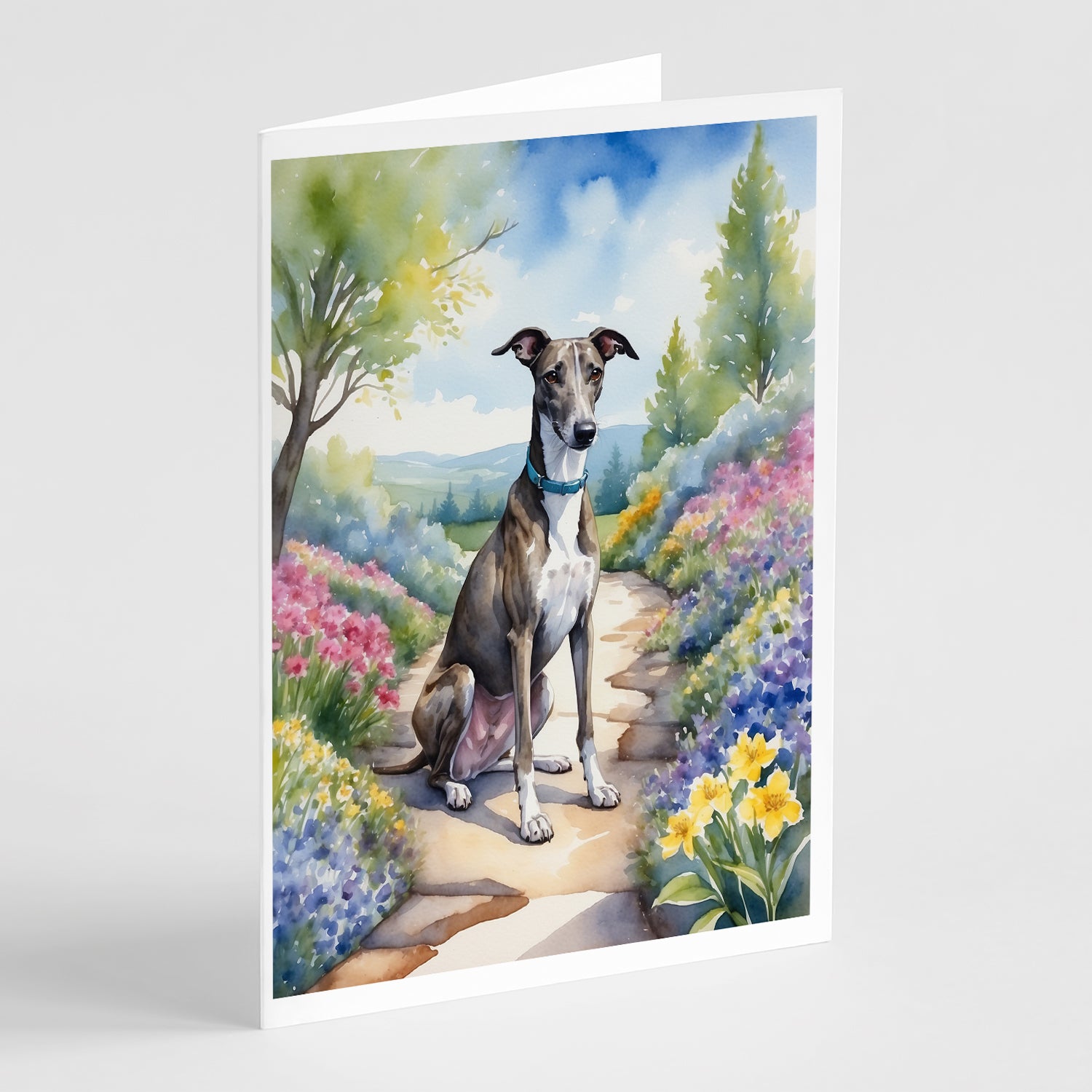 Buy this Greyhound Spring Path Greeting Cards Pack of 8