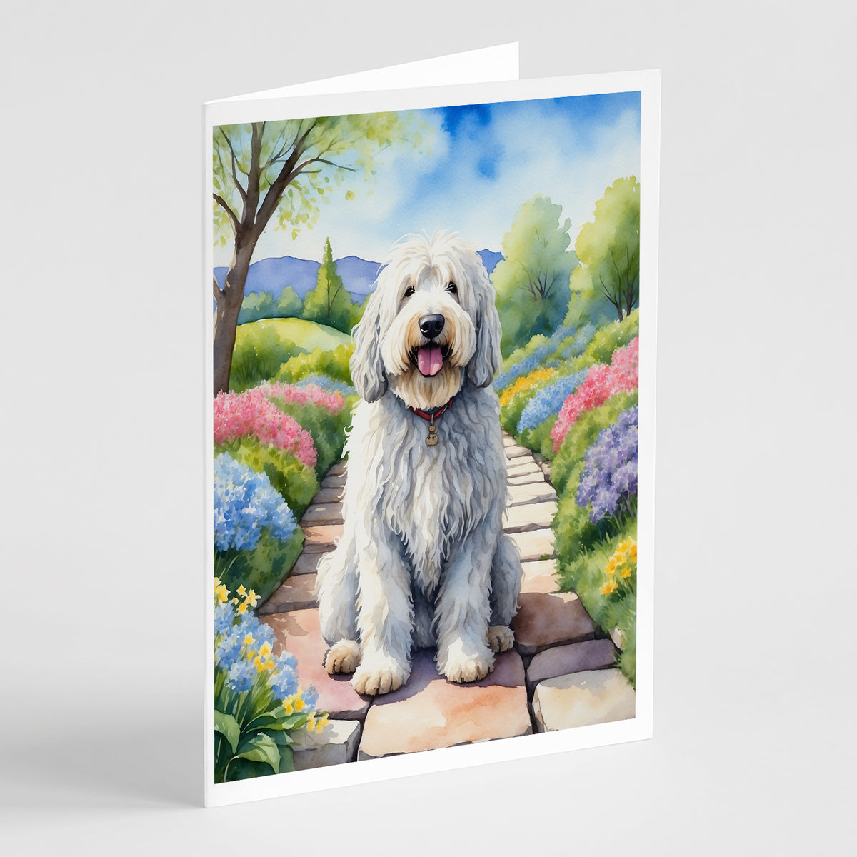 Buy this Komondor Spring Path Greeting Cards Pack of 8