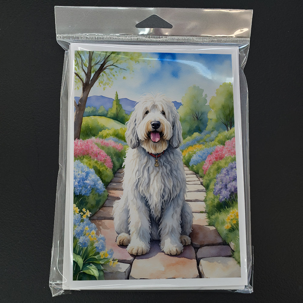 Komondor Spring Path Greeting Cards Pack of 8