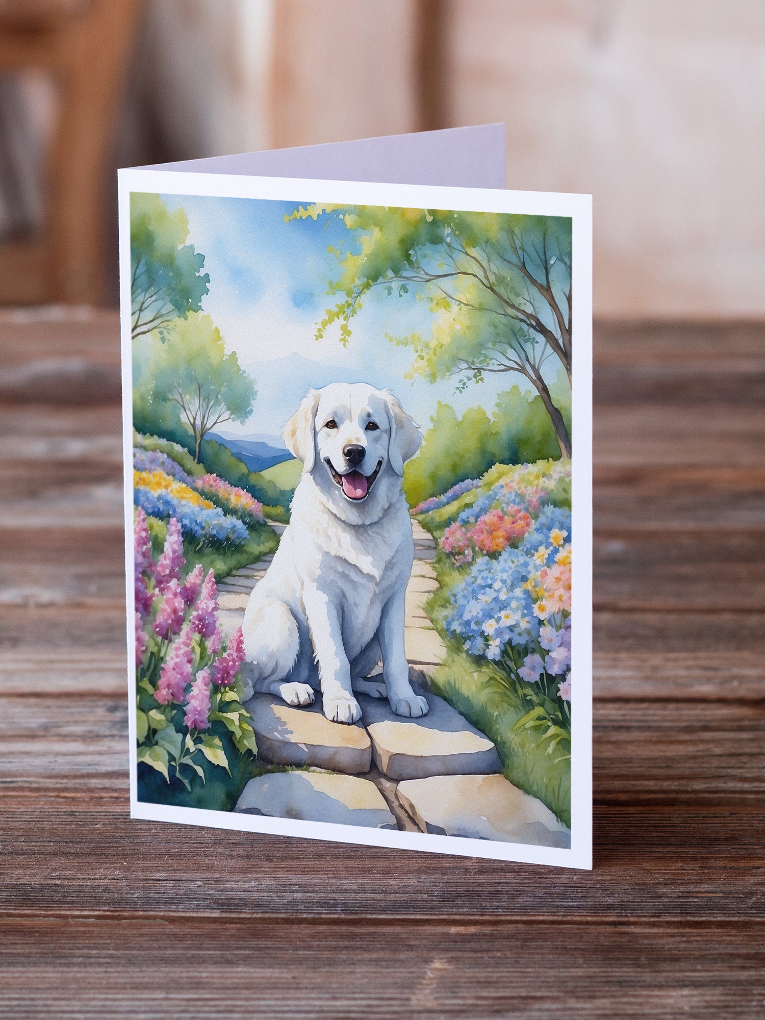 Buy this Kuvasz Spring Path Greeting Cards Pack of 8