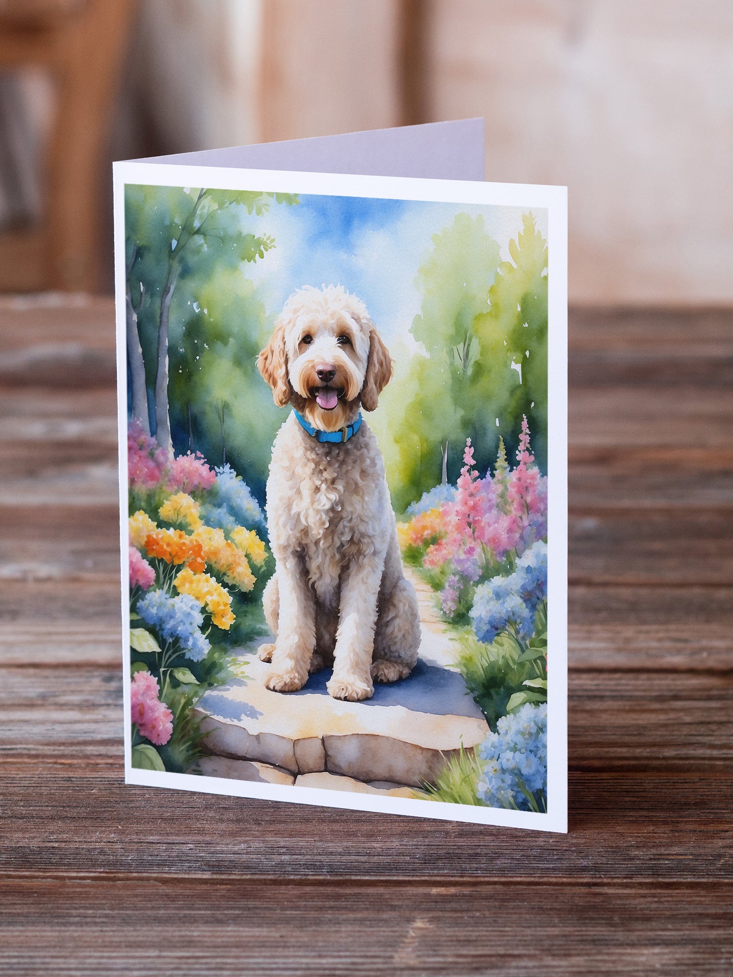 Buy this Labradoodle Spring Path Greeting Cards Pack of 8