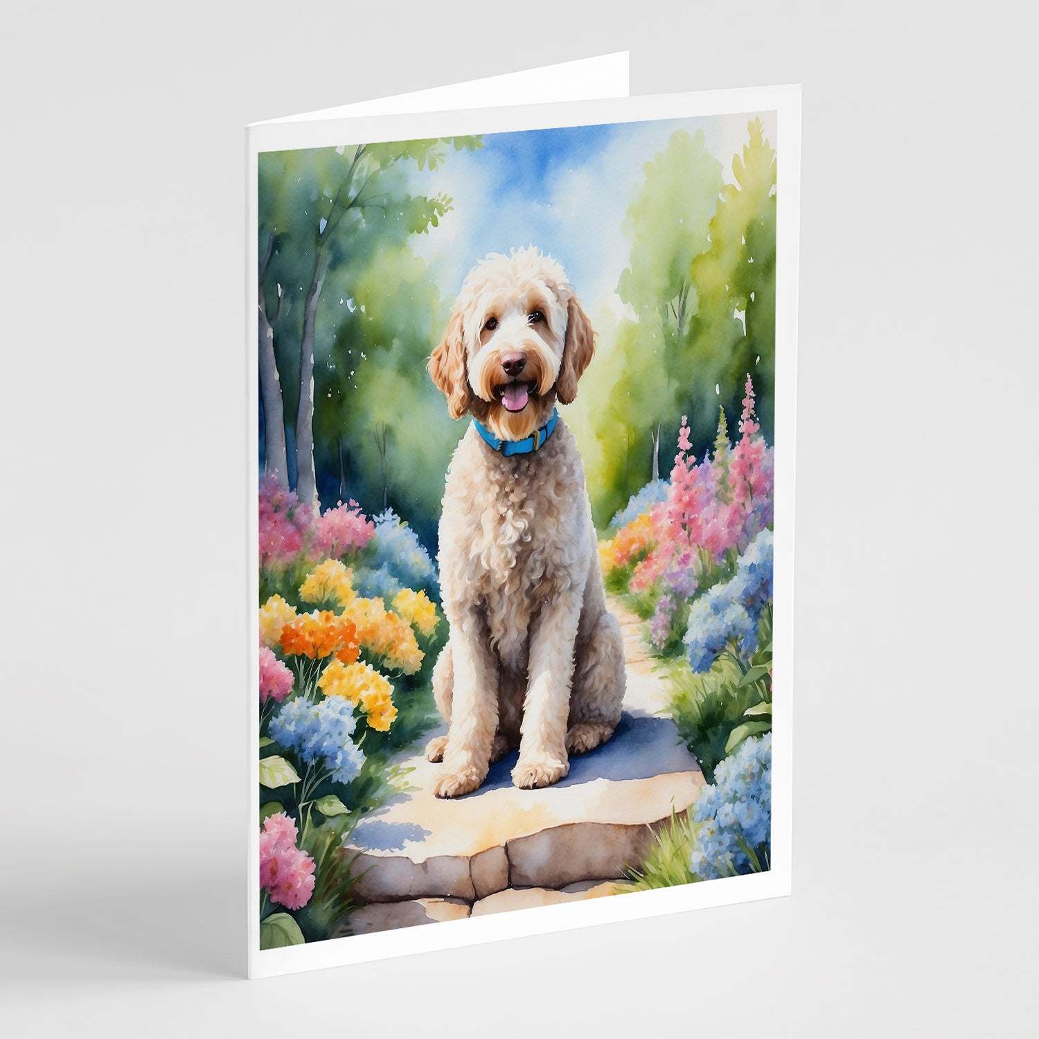 Buy this Labradoodle Spring Path Greeting Cards Pack of 8