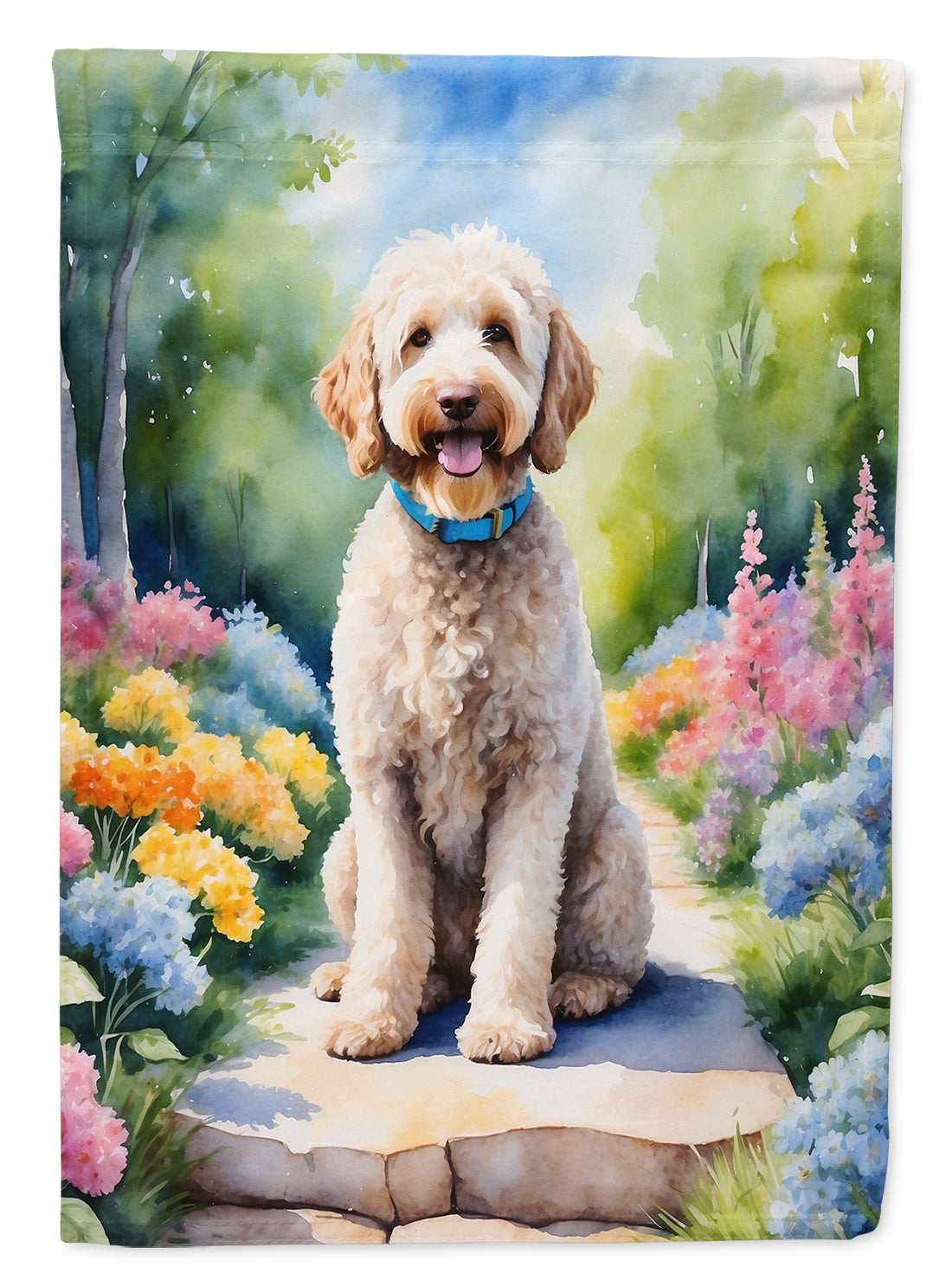 Buy this Labradoodle Spring Path Garden Flag