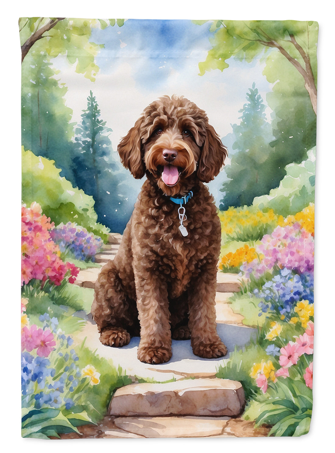 Buy this Labradoodle Spring Path House Flag