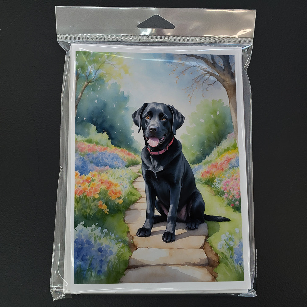 Labrador Retriever Spring Path Greeting Cards Pack of 8